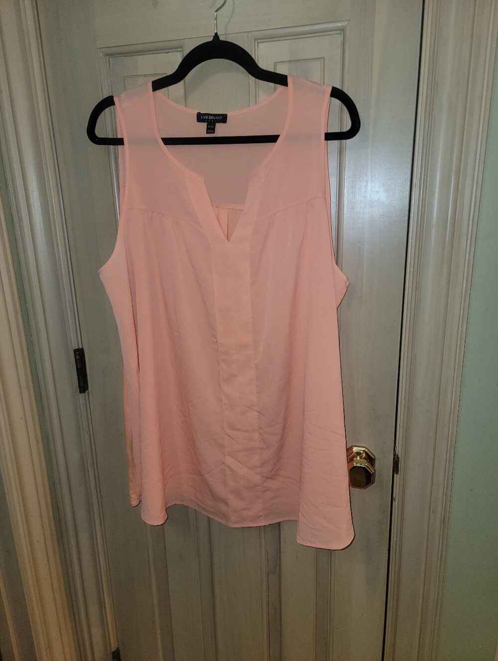 Womens Plus Sz 18/20 Lane Bryant Sleeveless Shirt Peach Tank Top